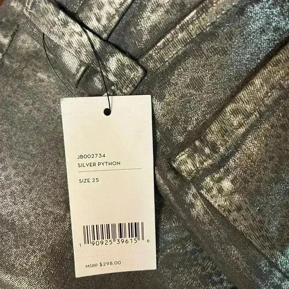 NWT J Brand Leenah metallic snakeskin python print high rise skinny jeans 25 - Picture 5 of 5